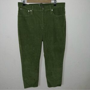 J. Crew Green Corduroy Pants Size 34.